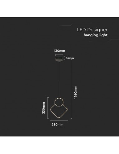 14998-Lampadario LED a Sospensione  dal Design Moderno xcm Colore Nero -2