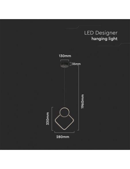 14998-Lampadario LED a Sospensione  dal Design Moderno xcm Colore Nero -2