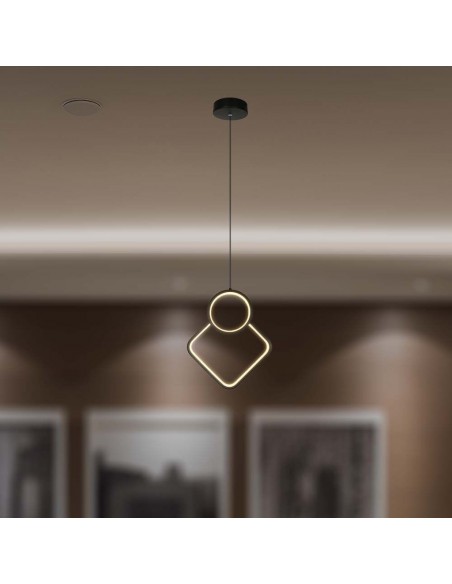 14998-Lampadario LED a Sospensione  dal Design Moderno xcm Colore Nero -3