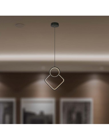 14999-Lampadario LED a Sospensione  dal Design Moderno xmm Regolabile Colore Nero -3
