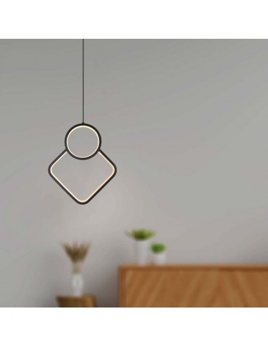 14999-Lampadario LED a Sospensione  dal Design Moderno xmm Regolabile Colore Nero -4