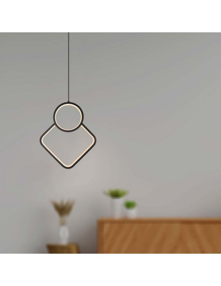 14999-Lampadario LED a Sospensione  dal Design Moderno xmm Regolabile Colore Nero -4