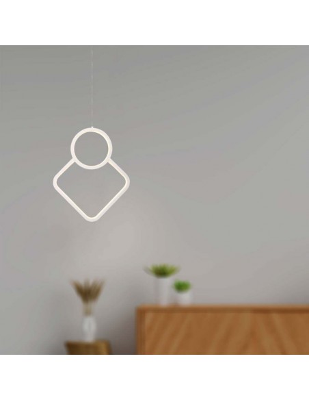 15000-Lampadario LED a Sospensione  dal Design Moderno xmm Regolabile Colore Bianco -4