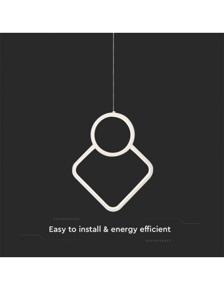 Lampadario LED a Sospensione 12W dal Design Moderno 280*1800mm Regolabile Bianco 3000K