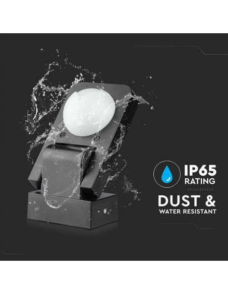 Sensore di Movimento a Infrarossi Rilevamento a 360°, Angolazione Regolabile, Nero 1000W IP65