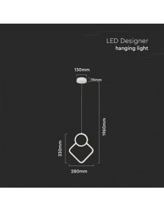 15338-Lampadario LED a Sospensione  dal Design Moderno xmm Regolabile Colore Bianco -1 2