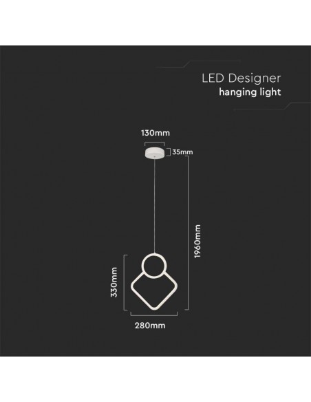 15338-Lampadario LED a Sospensione  dal Design Moderno xmm Regolabile Colore Bianco -2
