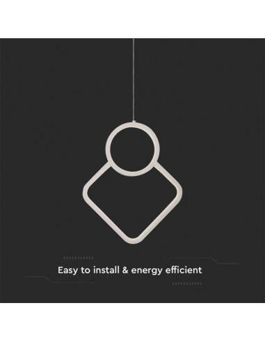 15338-Lampadario LED a Sospensione  dal Design Moderno xmm Regolabile Colore Bianco -6