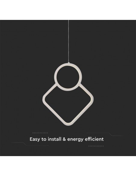 15338-Lampadario LED a Sospensione  dal Design Moderno xmm Regolabile Colore Bianco -6