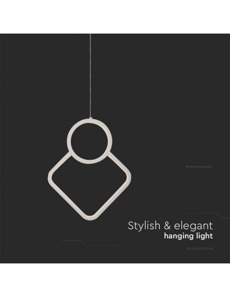 15338-Lampadario LED a Sospensione  dal Design Moderno xmm Regolabile Colore Bianco -7