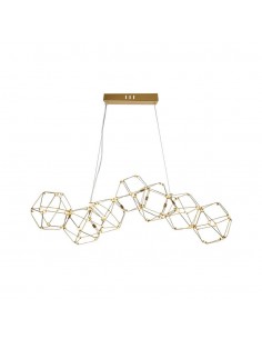 15339-Lampadario LED a Sospensione  in Metallo dal Design Moderno Verniciato Oro -1