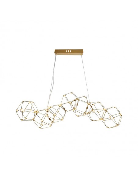 15339-Lampadario LED a Sospensione  in Metallo dal Design Moderno Verniciato Oro -1