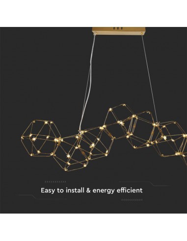 15339-Lampadario LED a Sospensione  in Metallo dal Design Moderno Verniciato Oro -6