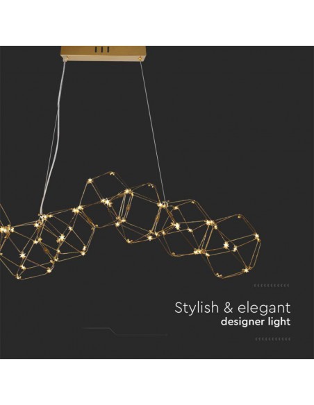 15339-Lampadario LED a Sospensione  in Metallo dal Design Moderno Verniciato Oro -7