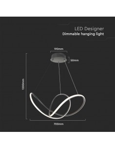 15340-Lampadario LED a Sospensione  in Metallo Colore Nero xcm Dimmerabile -1 2