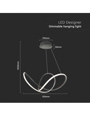 15340-Lampadario LED a Sospensione  in Metallo Colore Nero xcm Dimmerabile -2