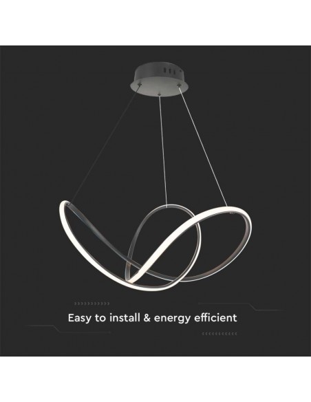 15340-Lampadario LED a Sospensione  in Metallo Colore Nero xcm Dimmerabile -6