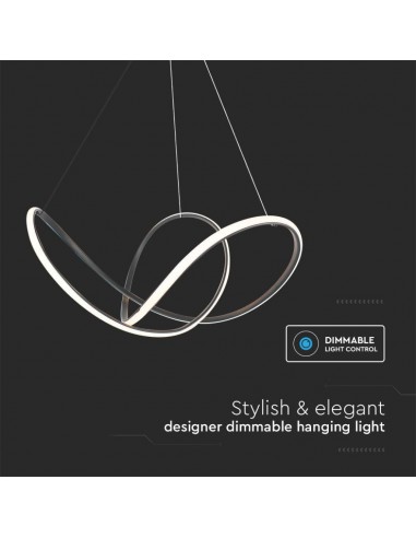 15340-Lampadario LED a Sospensione  in Metallo Colore Nero xcm Dimmerabile -7