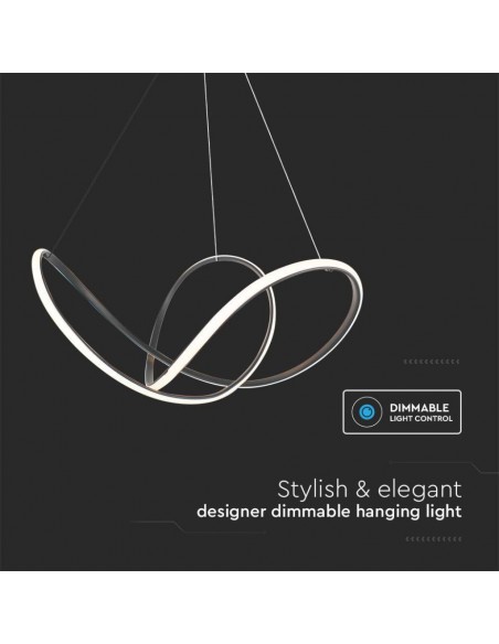 15340-Lampadario LED a Sospensione  in Metallo Colore Nero xcm Dimmerabile -7