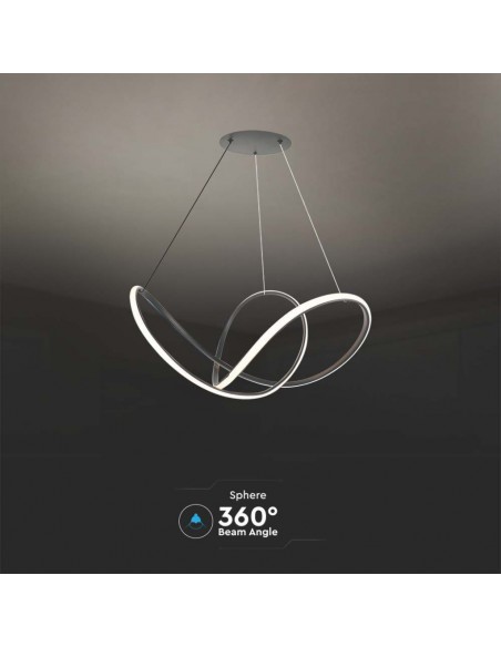 Lampadario LED a Sospensione 49W in Metallo Nero 70*10cm Dimmerabile 3000K