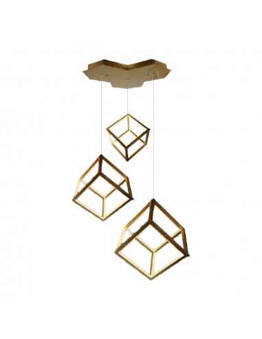15341-Lampadario LED a Sospensione con  Cubi  Moderno e Decorativo xxcm Colore Oro-1