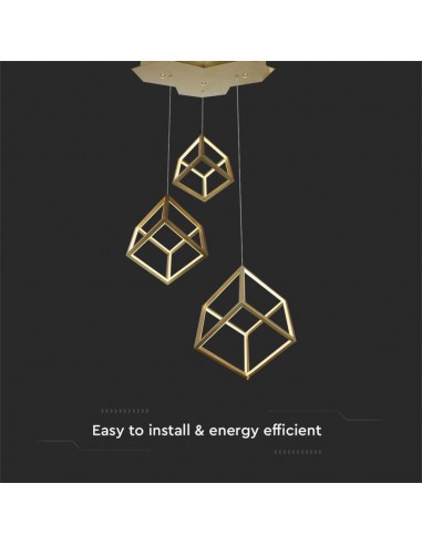 15341-Lampadario LED a Sospensione con  Cubi  Moderno e Decorativo xxcm Colore Oro-6