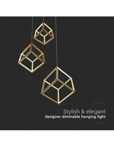15341-Lampadario LED a Sospensione con  Cubi  Moderno e Decorativo xxcm Colore Oro-7