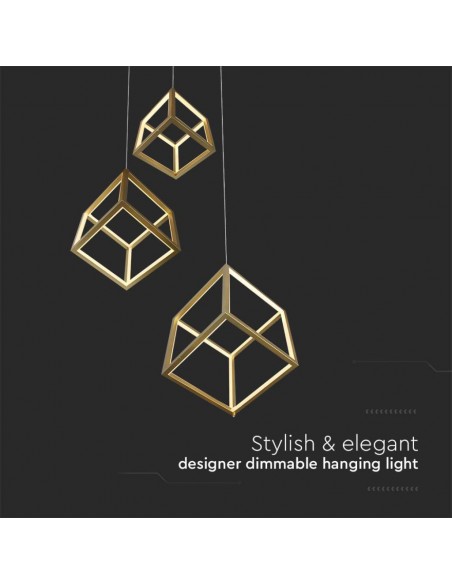 15341-Lampadario LED a Sospensione con  Cubi  Moderno e Decorativo xxcm Colore Oro-7