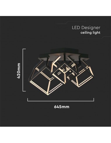 15342-Lampadario LED a  Cubi  con Montaggio a Plafone Colore Nero -2