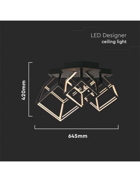 15342-Lampadario LED a  Cubi  con Montaggio a Plafone Colore Nero -2