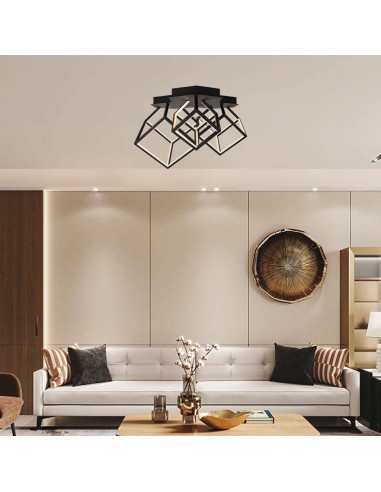 15342-Lampadario LED a  Cubi  con Montaggio a Plafone Colore Nero -3