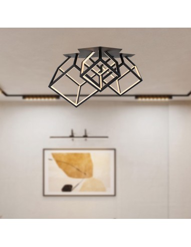 15342-Lampadario LED a  Cubi  con Montaggio a Plafone Colore Nero -4