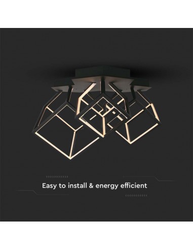 15342-Lampadario LED a  Cubi  con Montaggio a Plafone Colore Nero -6