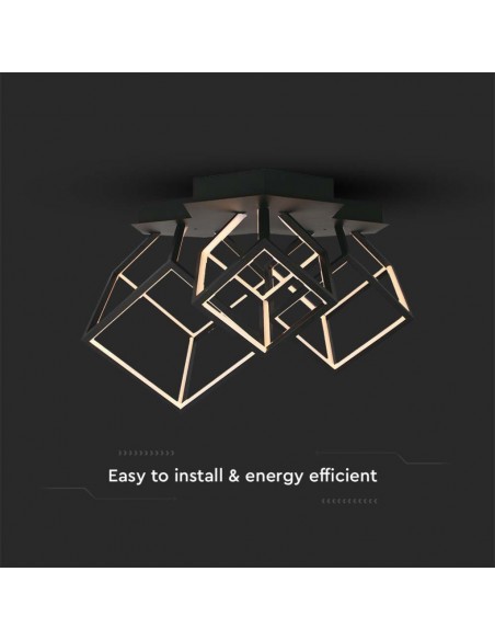 15342-Lampadario LED a  Cubi  con Montaggio a Plafone Colore Nero -6