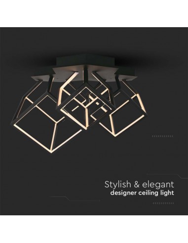 15342-Lampadario LED a  Cubi  con Montaggio a Plafone Colore Nero -7