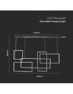 15344-Lampadario LED a Sospensione   dal Design Moderno Colore Nero Dimmerabile -1 2
