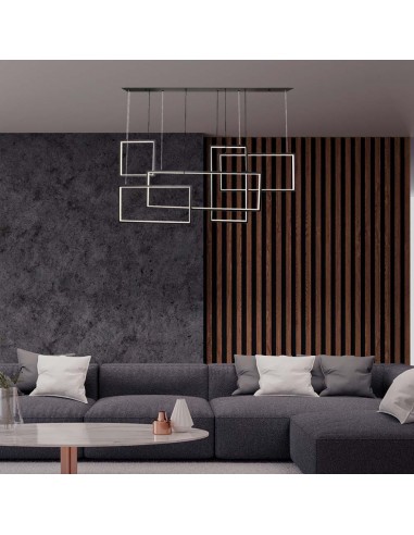 15344-Lampadario LED a Sospensione   dal Design Moderno Colore Nero Dimmerabile -3