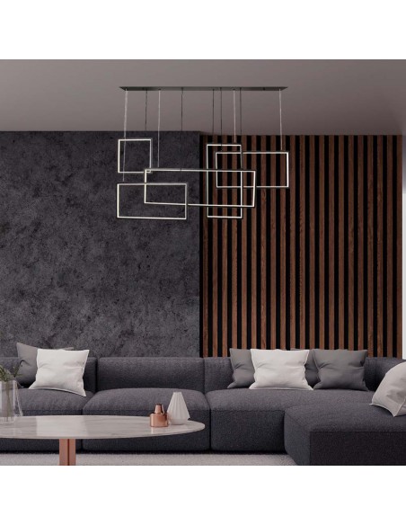 15344-Lampadario LED a Sospensione   dal Design Moderno Colore Nero Dimmerabile -3