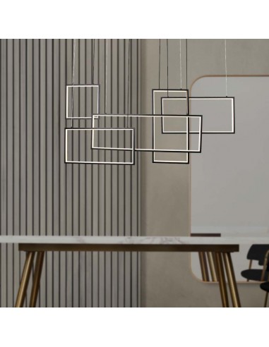 15344-Lampadario LED a Sospensione   dal Design Moderno Colore Nero Dimmerabile -4