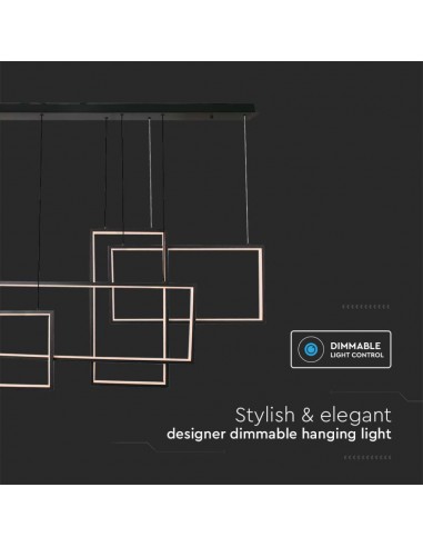 15344-Lampadario LED a Sospensione   dal Design Moderno Colore Nero Dimmerabile -6