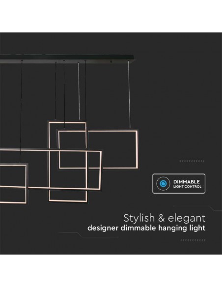 15344-Lampadario LED a Sospensione   dal Design Moderno Colore Nero Dimmerabile -6