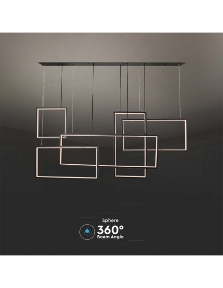 15344-Lampadario LED a Sospensione   dal Design Moderno Colore Nero Dimmerabile -7