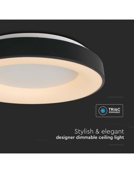 15346-Lampadario LED con Montaggio a Plafone  Dimmerabile TRIAC d mm h mm Colore Nero -7