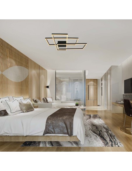 15347-Lampadario LED   dal Design Moderno Colore Nero Dimmerabile -4