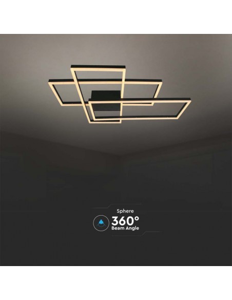 Lampadario LED 47W 90x67x9cm dal Design Moderno Nero Dimmerabile 3000K