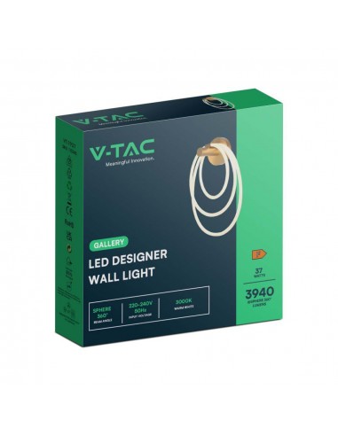 15348-Lampada LED da Muro   in Metallo e Silicone Colore Oro -2