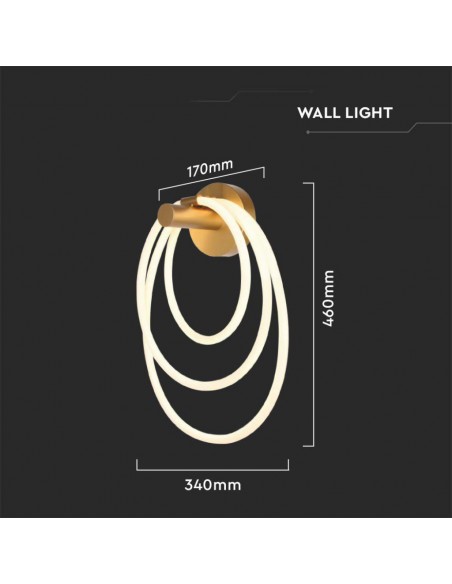 15348-Lampada LED da Muro   in Metallo e Silicone Colore Oro -3