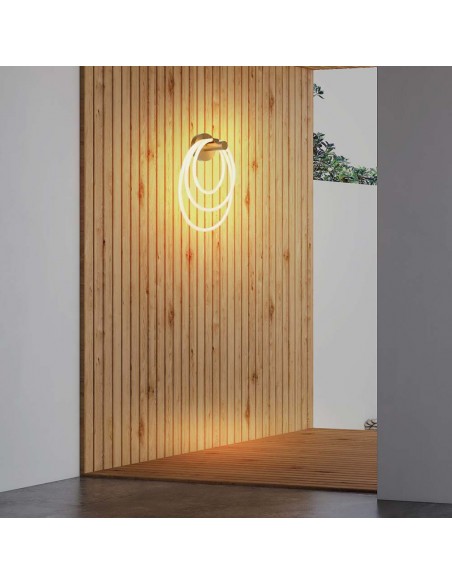 15348-Lampada LED da Muro   in Metallo e Silicone Colore Oro -4