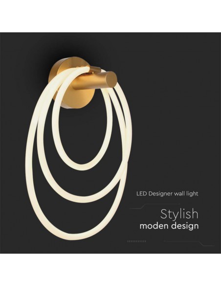 15348-Lampada LED da Muro   in Metallo e Silicone Colore Oro -7