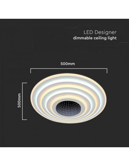 15359-Lampadario LED con Telecomando Montaggio a Plafone  d xmm Dimmerabile CCT -2